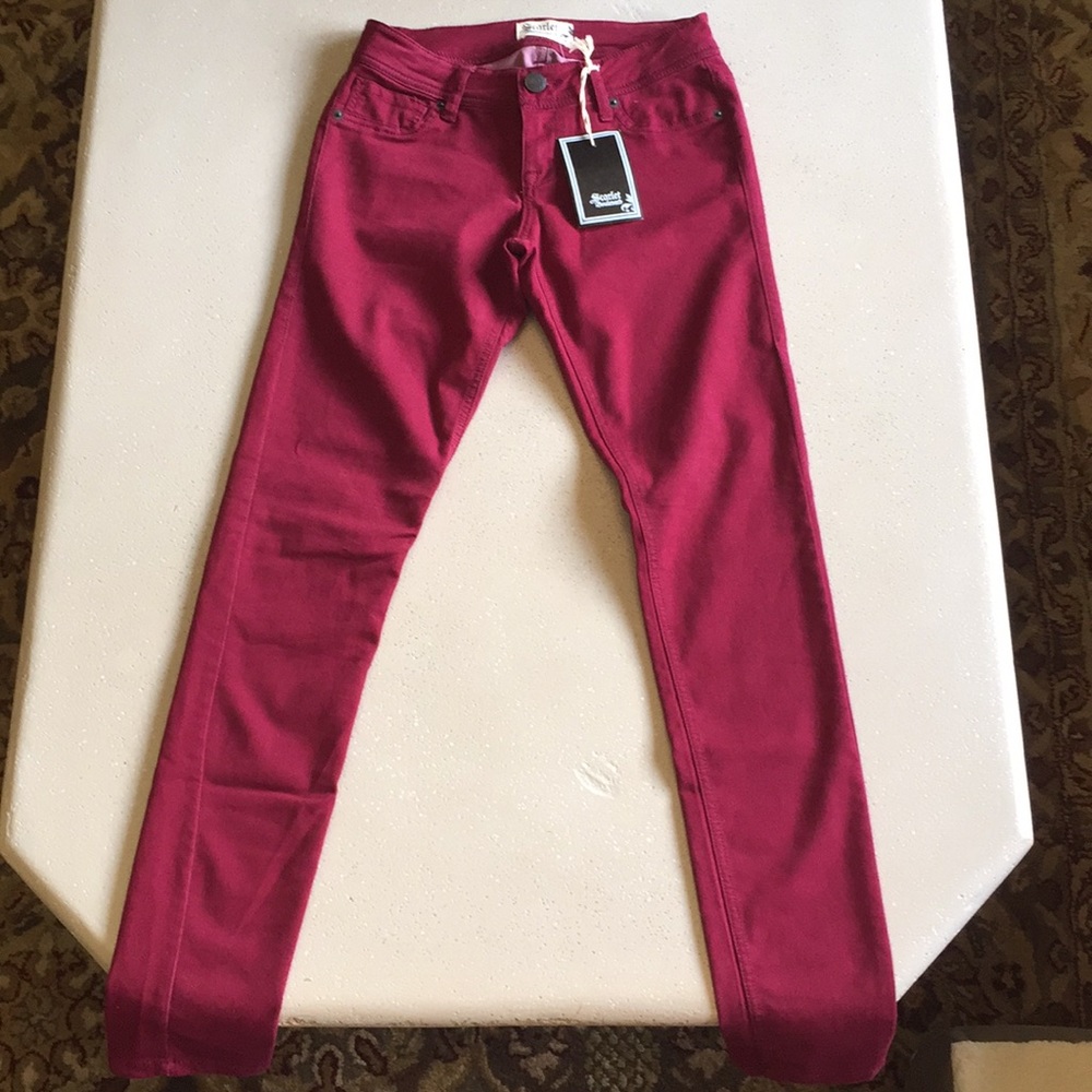 Dark red jeans